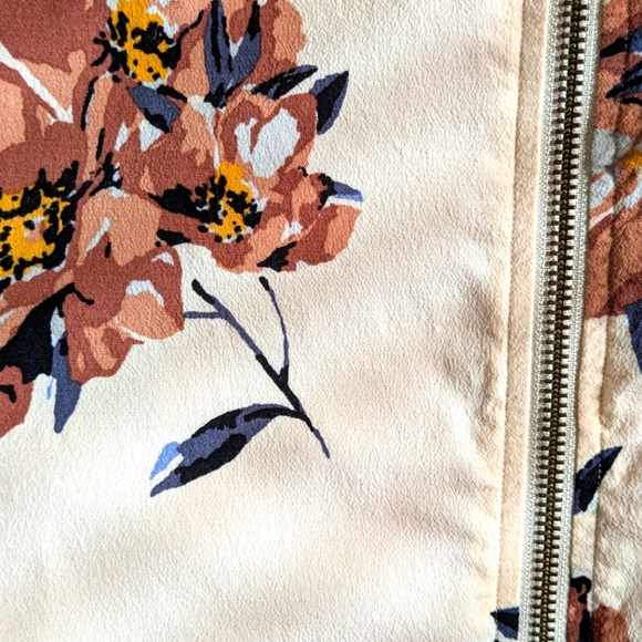 Saltwater Luxe Crossfire Floral Bomber Zip Up Casual Style Jacket Large Lined - Picture 8 of 14